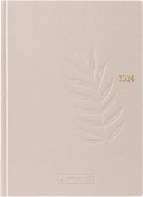 Brunnen Taschenkalender Modell 731 Wochenkalender 2024, 100x140mm, Karton-Cover, hanf, 88 Blatt