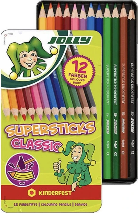 Jolly Supersticks Classics Buntstift sortiert, Etui, 12er-Set