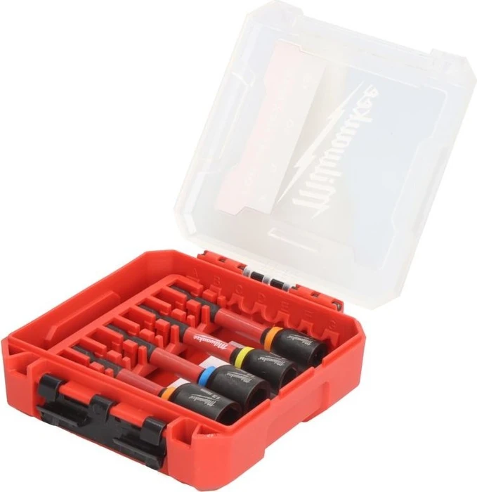 Milwaukee Shockwave MAG SHW Impact Duty Nut Driver Set Steckschlüsselsatz inkl. Werkzeugbox, 4-tlg.
