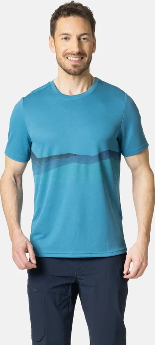 Odlo F-Dry Bergkamm-Print T-Shirt kurzarm saxony blue (Herren)
