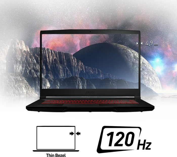 MSI GF63 Raider 10SC-225, Core i5-10500H, 8GB RAM, 512GB SSD, GeForce GTX 1650 Max-Q, DE