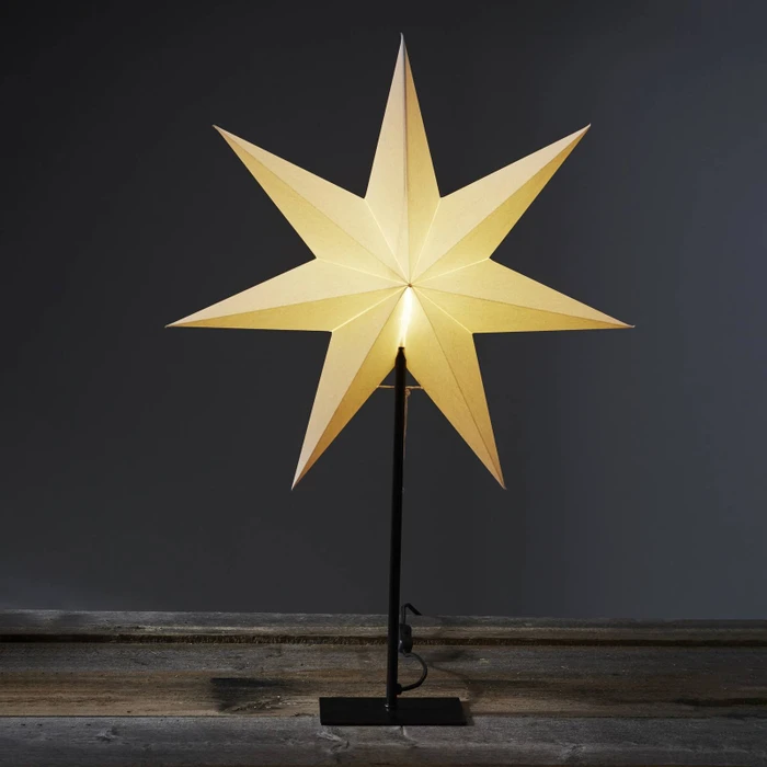 Star Trading Ozen Papierstern mit Ständer 80cm weiß 1x E14