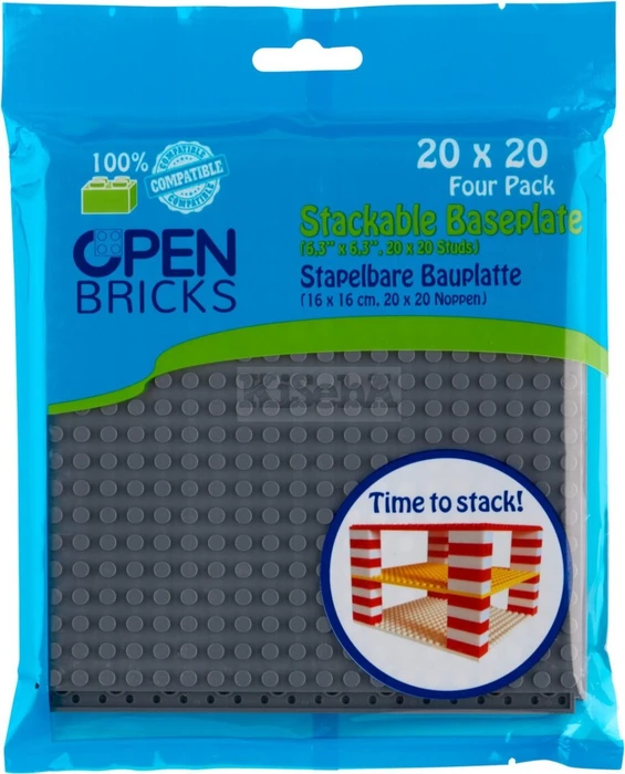 Open Bricks Stapelbare Bauplatte 20x20 Four Pack