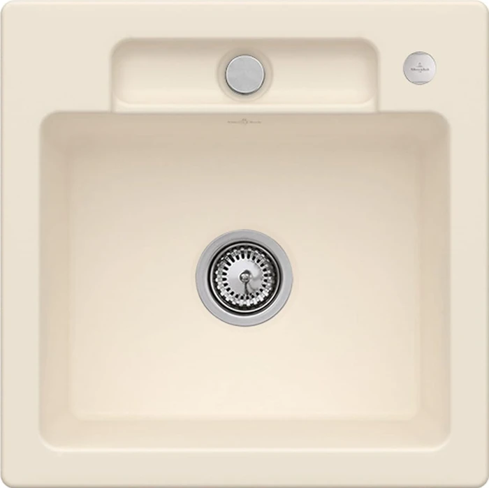 Villeroy & Boch Siluet 50 S Einbau Becken mittig mit Ablauffernbedienung ivory