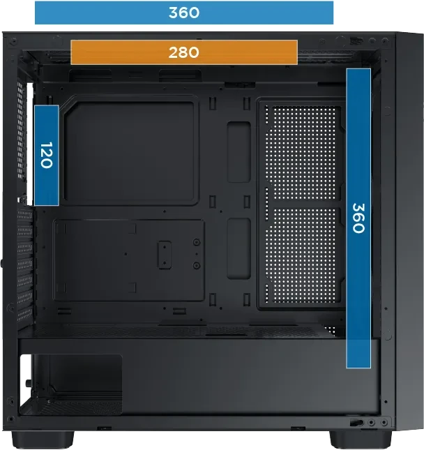 Xigmatek Gaming G Pro, schwarz, Glasfenster
