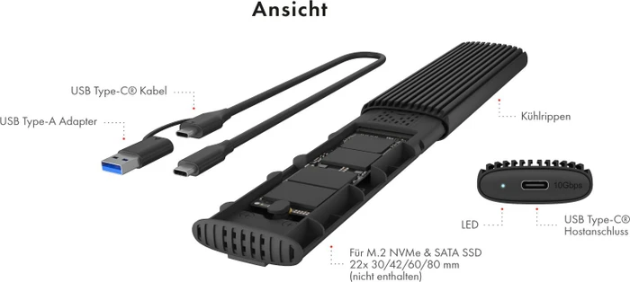 RaidSonic IB-1808MCT-CU31, USB-C 3.1