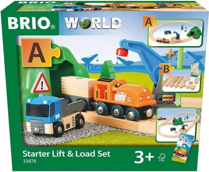 BRIO Bahn Starter Set Güterzug mit Kran (33878)