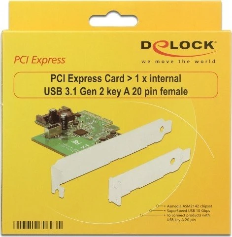DeLOCK intern 20-Pin Key-A USB 3.1, PCIe 3.0 x4