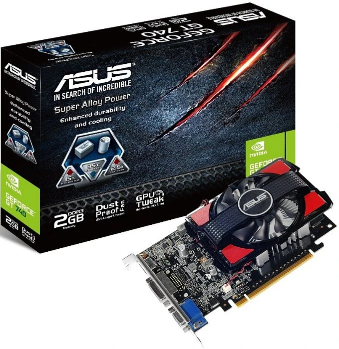 ASUS GeForce GT 740, GT740-2GD3, 2GB DDR3, VGA, DVI, HDMI