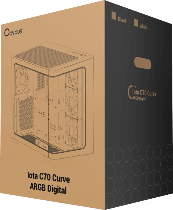 Ocypus Iota C70 Curve ARGB, schwarz, Glasfenster