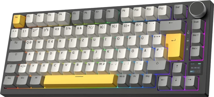 Ajazz AK820 Pro Wireless, Grey, LEDs RGB, hot-swap, Ajazz Gift, USB/Bluetooth, DE