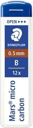 Staedtler Mars micro carbon 250 Druckbleistiftmine B 0.5mm graphit, 3er-Pack