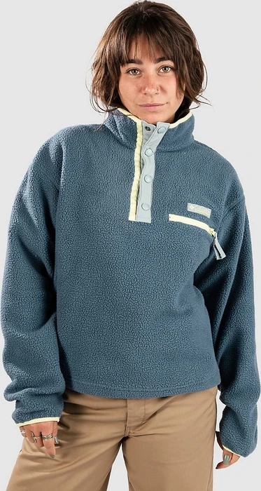 Columbia Helvetia II Cropped Sherpa Half Snap Fleece Pullover everblue/crushed blue/citron haze (Damen)