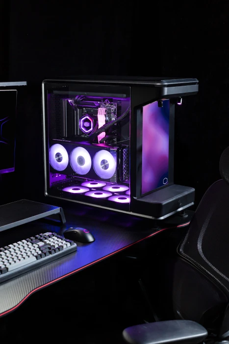 Cooler Master MasterFrame 360 Stage LCD, schwarz, Glasfenster