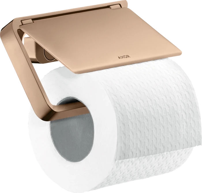 Hansgrohe AXOR Universal Softsquare Toilettenpapierhalter mit Deckel polished red gold