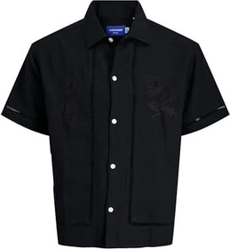 Jack & Jones Loose Fit Hemd kurzarm schwarz (Herren)