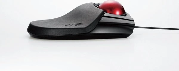 Elecom HUGE M-HT1URBK Trackball schwarz/rote Kugel, Rechtshänder, USB-A