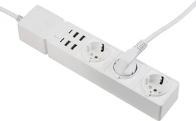 Edimax WLAN-Steckdosenleiste 3-fach weiß, 2300W, 4x USB-A, Smart-Steckdosenleiste (SP-1123WT)