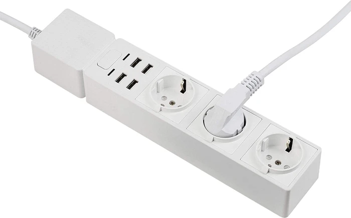 Edimax WLAN-Steckdosenleiste 3-fach weiß, 2300W, 4x USB-A, Smart-Steckdosenleiste