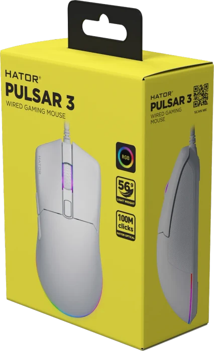 Hator Pulsar 3 Gaming Mouse weiß, USB