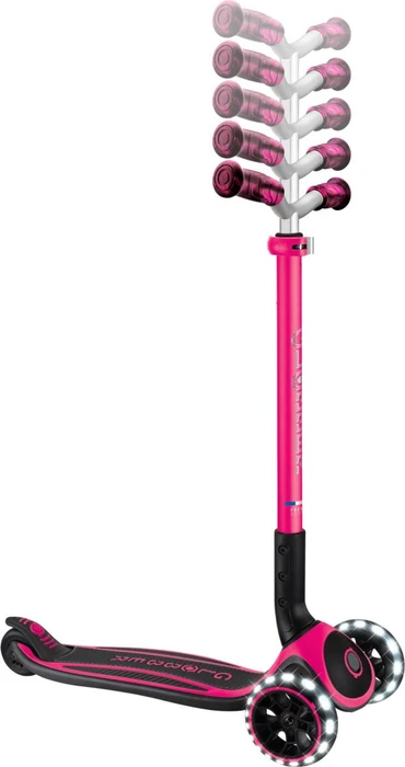 Globber Ace Lights Kickboard fuchsia pink