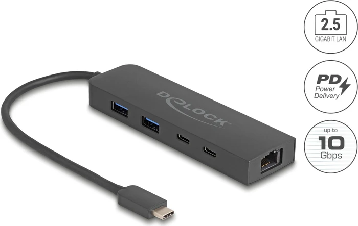 DeLOCK USB Type-C 2.5G USB-Hub, USB-C 3.1 [Stecker]