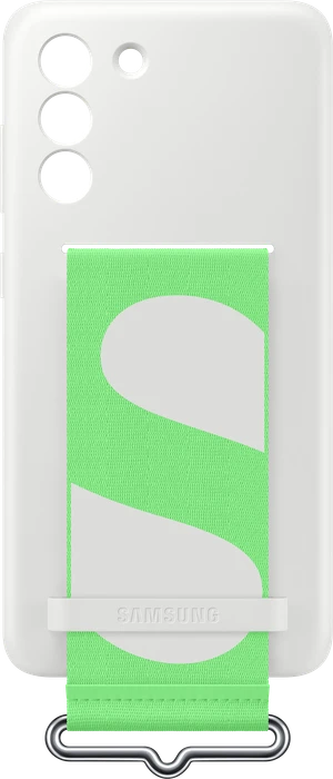 Samsung Silicone Cover with Strap für Galaxy S21 FE weiß