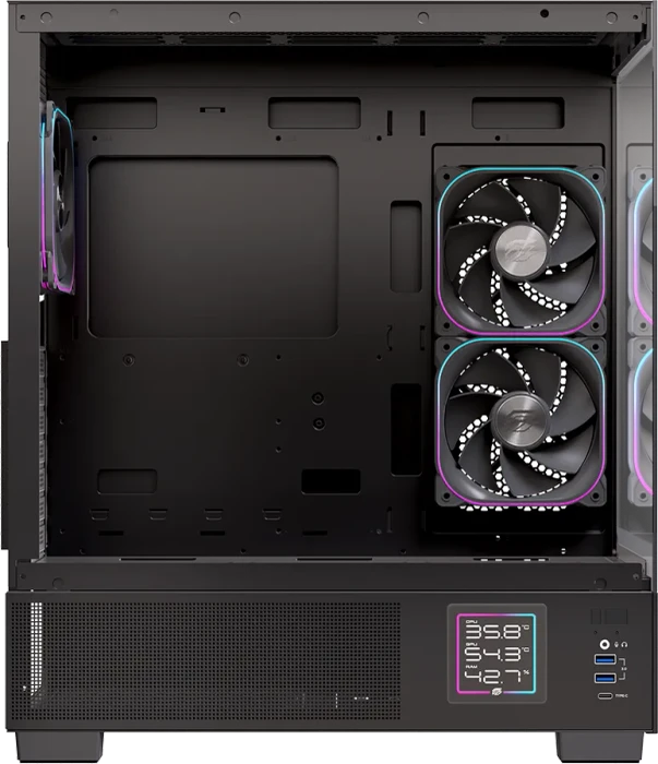 Einarex Prisma S501D RGB Black, schwarz, Glasfenster