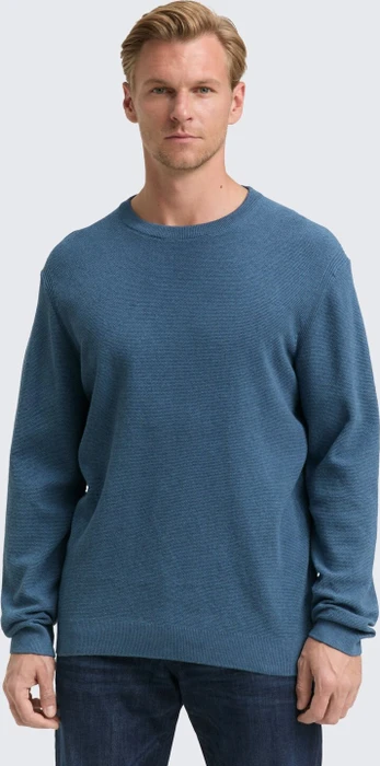 Tom Tailor Bio-Baumwolle Strickpullover real teal melange (Herren)