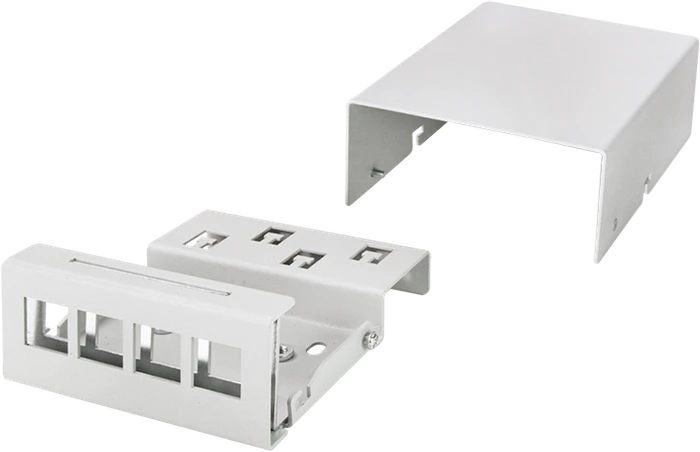 LogiLink Konsolidierungspunkt-Gehäuse für RJ-45 Keystone Module, 4-Port, grau