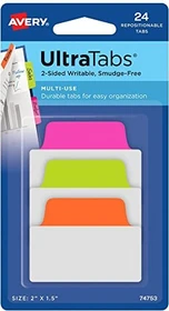 Avery-Zweckform Haftstreifen UltraTabs neon 50.8x38.1mm, mehrfarbig, 24 Blatt