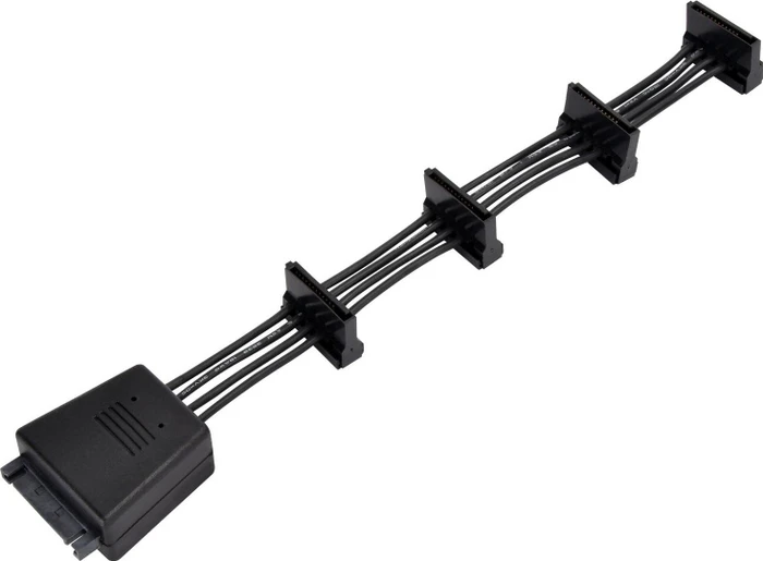 SilverStone CP06, SATA Adapter Kabel, 1 auf 4 SATA Stecker, 2x 2200µF Kondensatoren