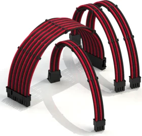 LinkUP PSU Cable Extension Kit, Rot/Schwarz (PWR-EXTMOD-RDBK30)