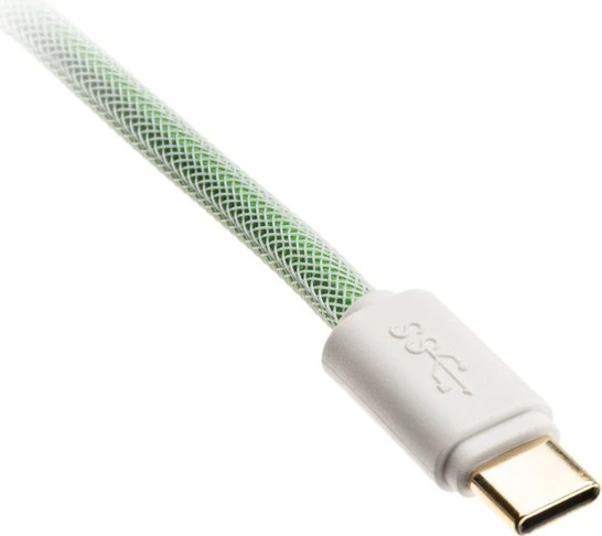 Ducky Premicord Spiralkabel USB-C auf USB-A, Tastaturkabel (Spiral-Textilkabel), 1.8m, Iris