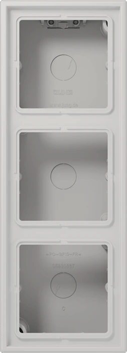 JUNG Aufputzgehäuse LS 583 A LG 3-fach | Serie LS | Kunststoff Duroplast | lichtgrau RAL 7035 | glänzend | 223x81x47mm Image