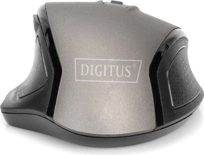Digitus Ergonomic Wireless Optical Mouse, 6 Tasten, grau/schwarz, USB