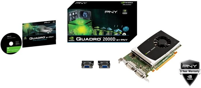PNY Quadro 2000D, 1GB GDDR5, 2x DVI