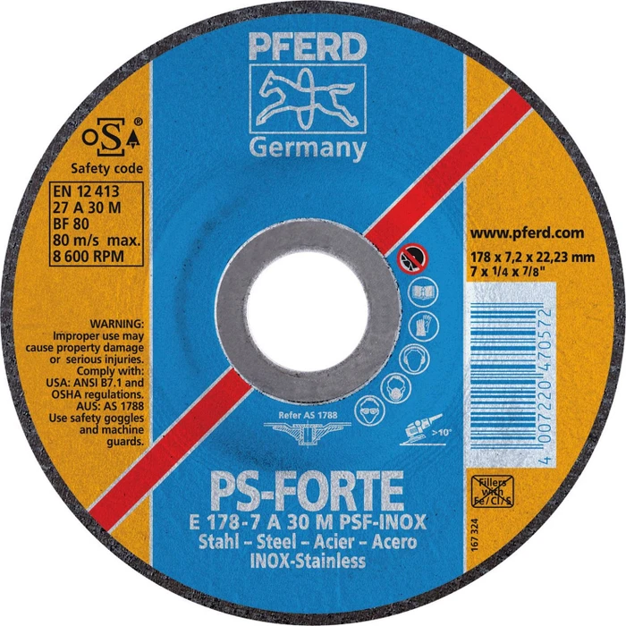 Pferd E 230-8 PSF STEELOX Schleifscheibe, 230x8.3x22.23mm, 10 Stück