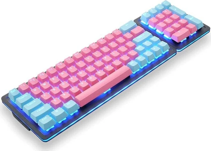 Mountain Mineral Keycap Set, Kunststoff (PBT) Double-Shot, blau/rosa, 113 Tasten (104+9), ANSI-US