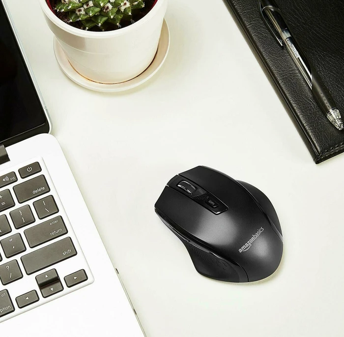 AmazonBasics G6B Ergonomic Wireless Mouse schwarz, USB