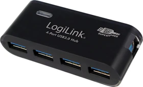 LogiLink schwarz USB-Hub, 4x USB-A 3.0, USB-B 3.0 [Buchse] (UA0170)