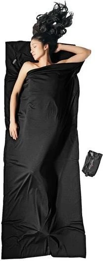 Cocoon TravelSheet Merinowolle Hüttenschlafsack schwarz