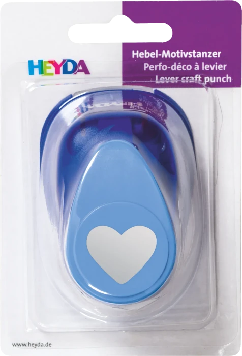 Heyda Hebel-Motivstanzer groß, Herz, blau, 25mm