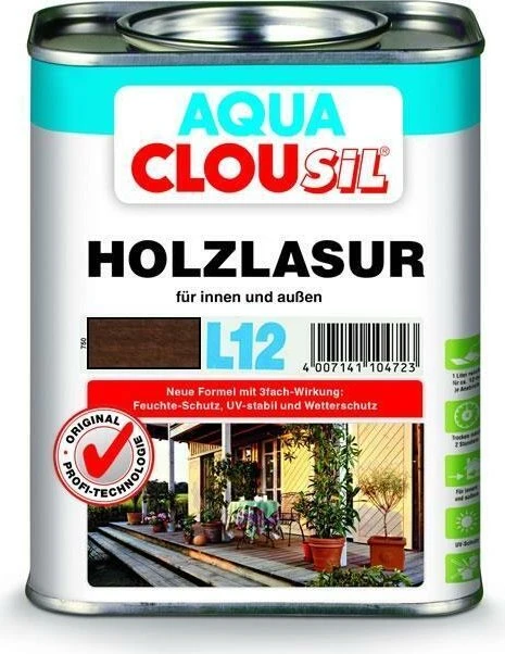 CLOU L12 Aqua CLOUsil Holz-Lasur teak, 750ml