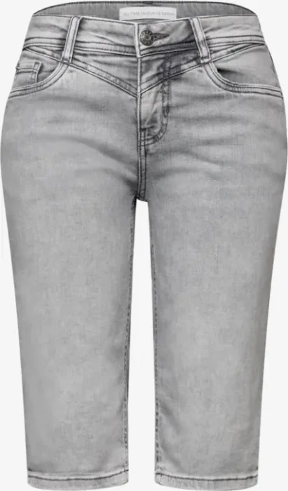 Street One Jane Bermuda Shorts mit Turn-Up Detail Jeans mid grey wash (Damen)
