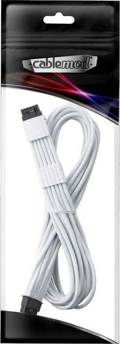 CableMod Universal Pro ModMesh, 12V-2x6 Kabel, StealthSense, natives 12V-2x6 Kabel, 1x 16-Pin PCIe 5.1 Stecker auf 16-Pin PCIe 5.1 Stecker, weiß, 60cm