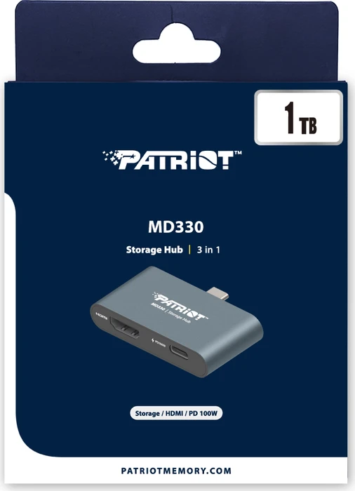 Patriot MD330 Storage Hub, 1TB, HDMI, USB-C 3.1 [Stecker]