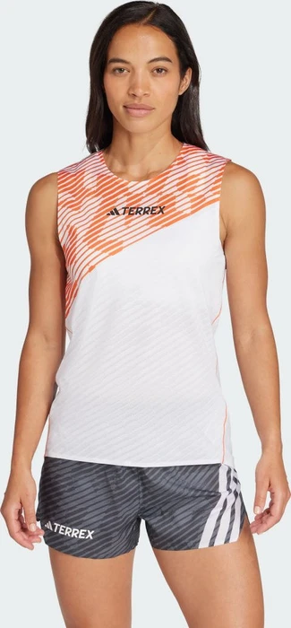 adidas Terrex TRK Pro Laufshirt ärmellos white/semi impact orange (Damen)