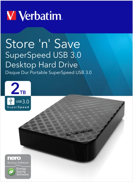 Verbatim Store 'n' Save Gen.2, 2TB, USB 3.0 Micro-B
