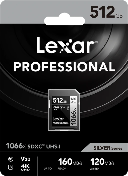 Lexar Professional 1066x Silver Series R160/W120 512GB, UHS-I U3, Class 10
